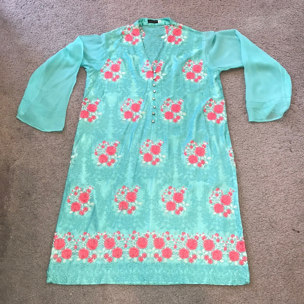 3 pc Agha Noor silk suit